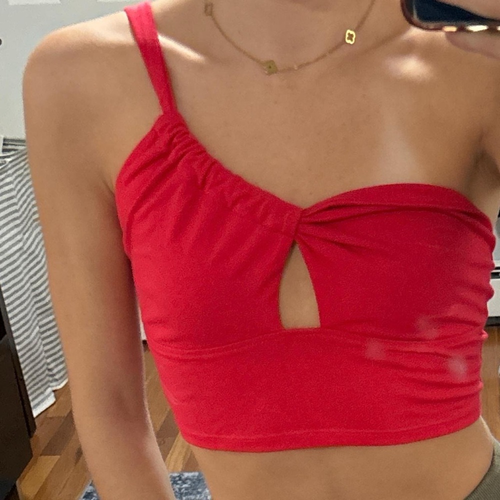 Wild Fable Red Keyhole Crop Top